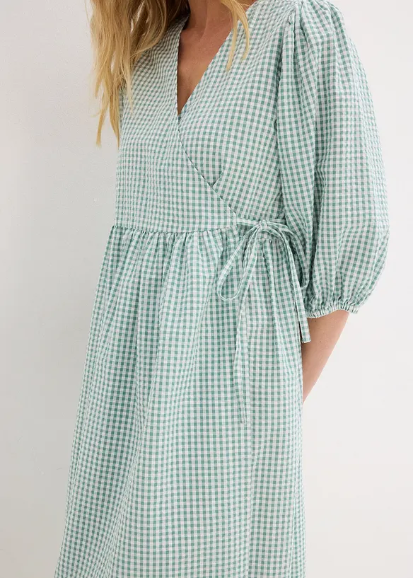 Robe portefeuille en matière texturée, bonprix