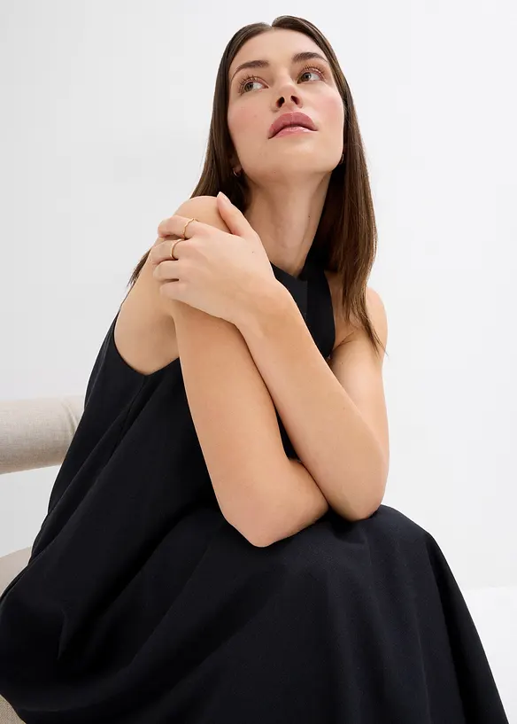 Robe midi évasée en viscose mélangée, bonprix