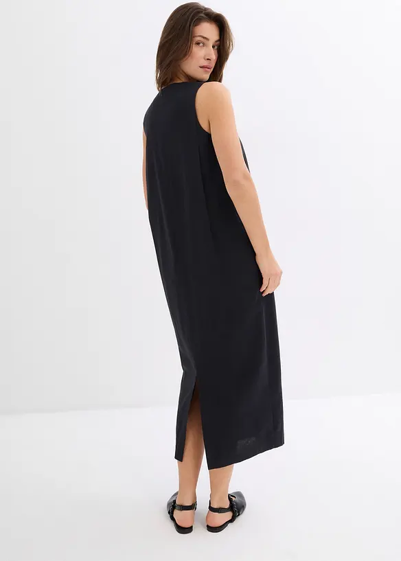 Robe longue à poches latérales en viscose mélangée, bonprix