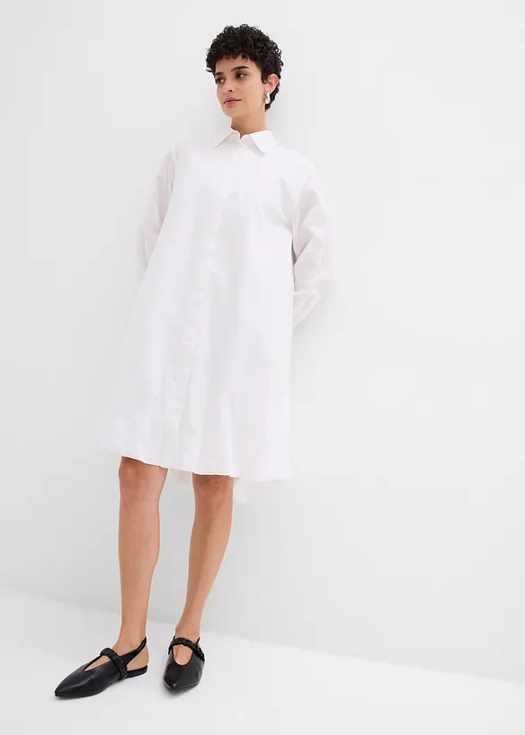 Robe-chemise 100% coton &agrave; base boule, bonprix
