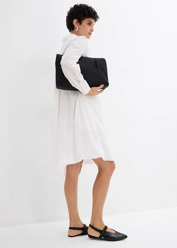 Robe-chemise 100% coton &agrave; base boule, bonprix