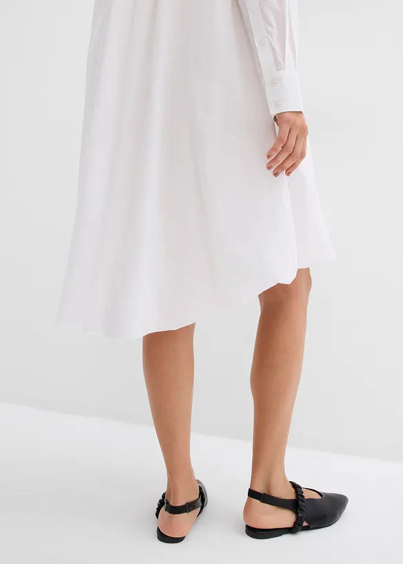 Robe-chemise 100% coton &agrave; base boule, bonprix
