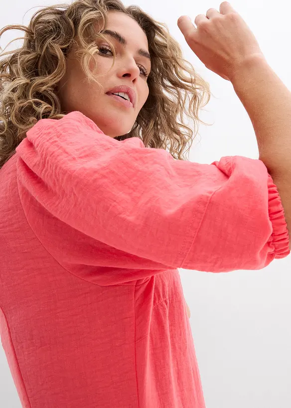 Robe midi évasée à manches bouffantes, bonprix