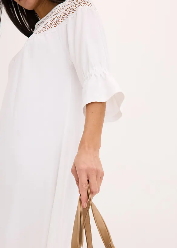 Robe en jersey avec dentelle au crochet, bonprix