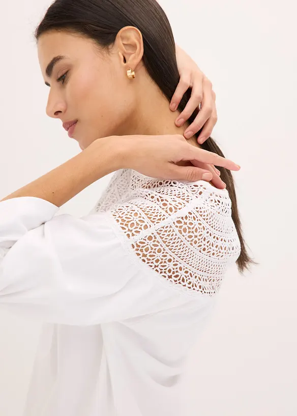 Robe en jersey avec dentelle au crochet, bonprix