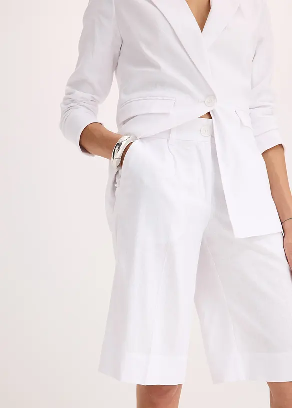 Bermuda large en lin mélangé aérien, bonprix