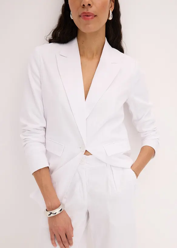 Bermuda large en lin mélangé aérien, bonprix