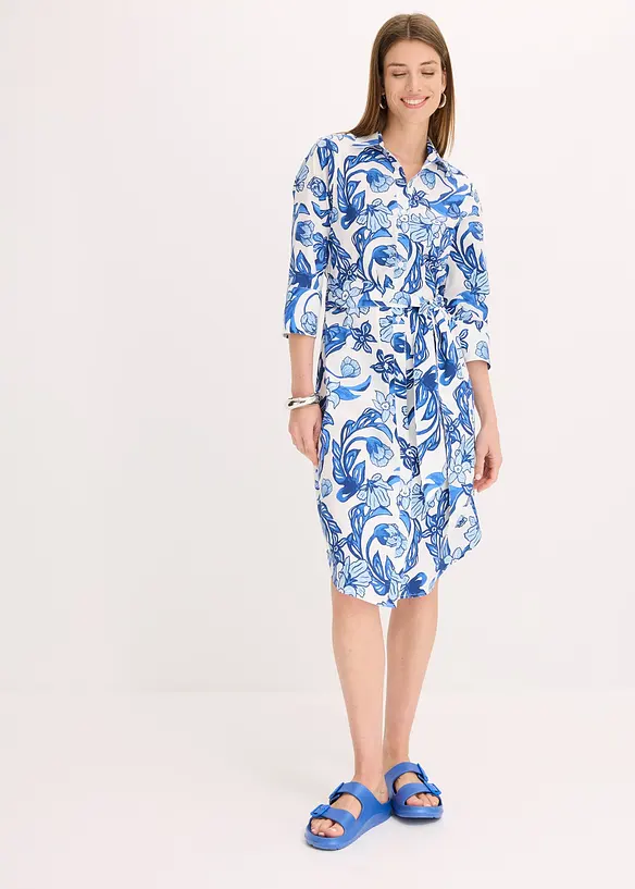 Robe-chemise en coton mélangé, bonprix