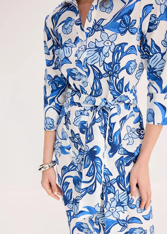 Robe-chemise en coton mélangé, bonprix