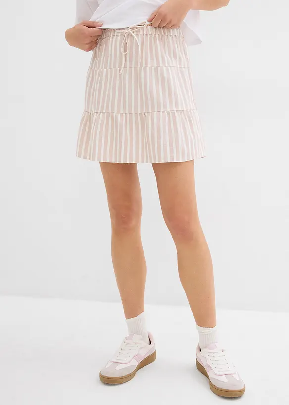 Jupe étagée et légère en lin mélangé, bonprix