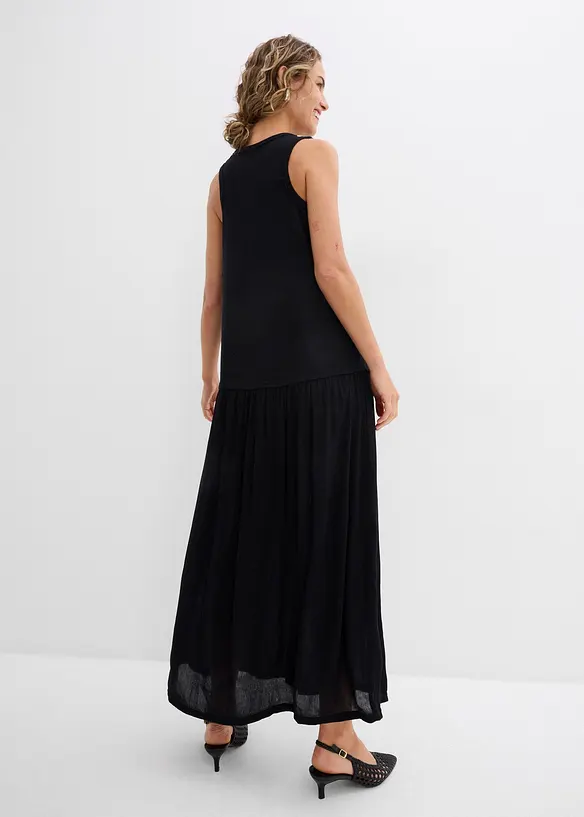 Robe longue bi-matière, bonprix