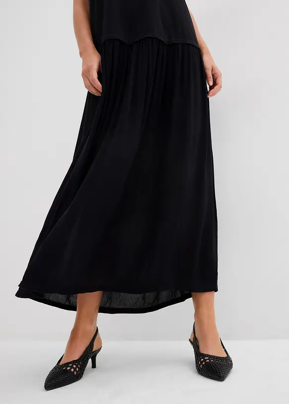 Robe longue bi-matière, bonprix