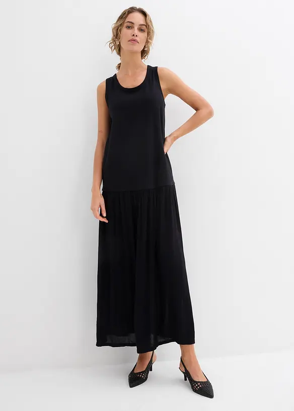 Robe longue bi-matière, bonprix