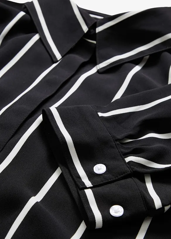 Chemisier manches courtes en crêpe texturé, bonprix