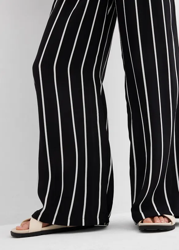 Pantalon large en crêpe léger, bonprix