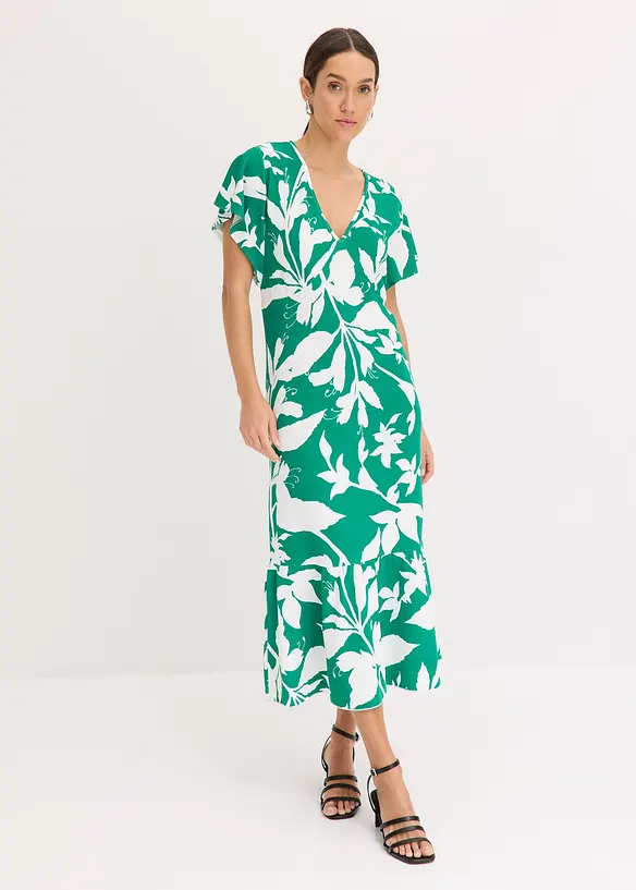 Robe midi à manches papillon, bonprix