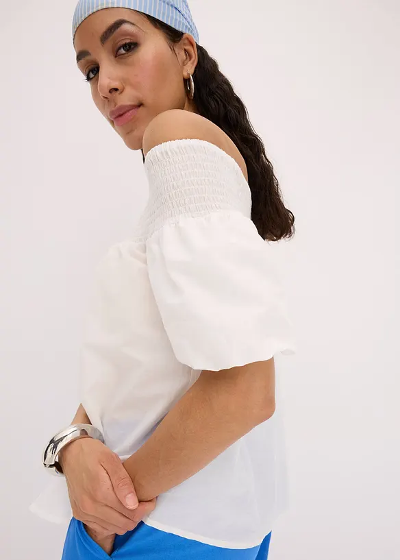 Blouse encolure Bardot, bonprix