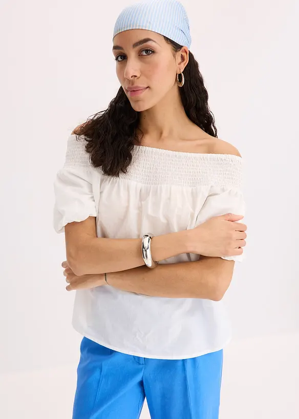 Blouse encolure Bardot, bonprix