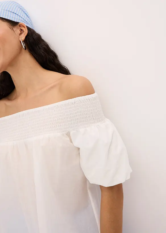 Blouse encolure Bardot, bonprix