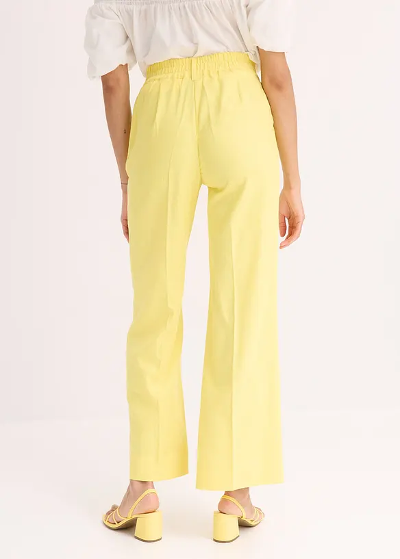 Pantalon palazzo en lin mélangé aérien, bonprix