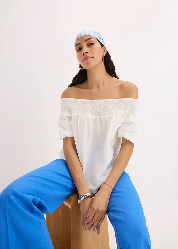 Blouse encolure Bardot, bonprix