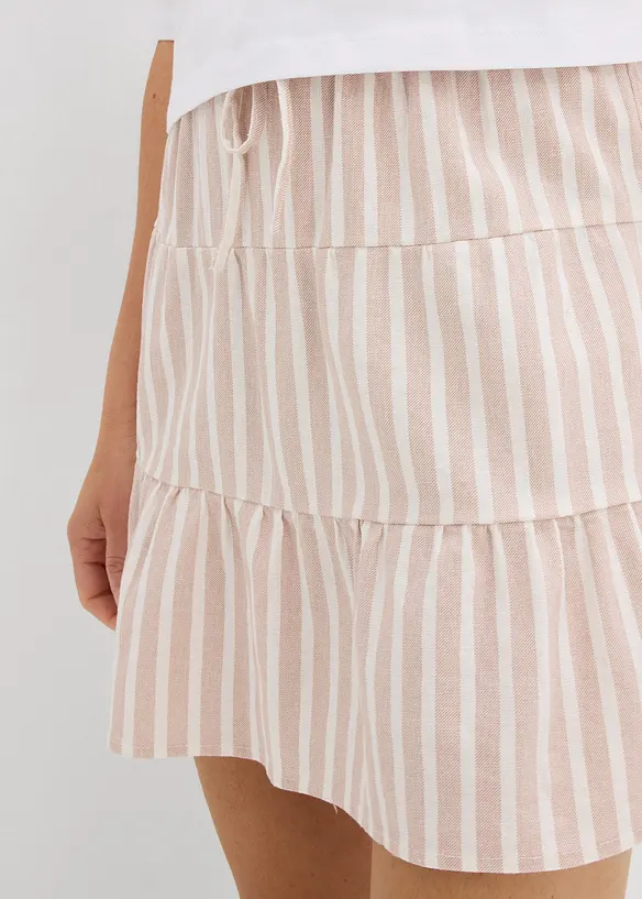 Jupe étagée et légère en lin mélangé, bonprix