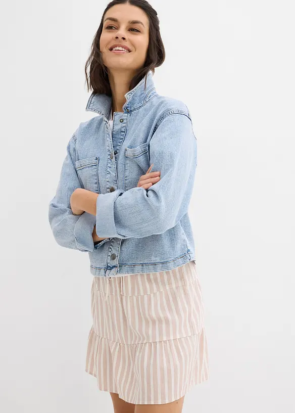 Jupe étagée et légère en lin mélangé, bonprix