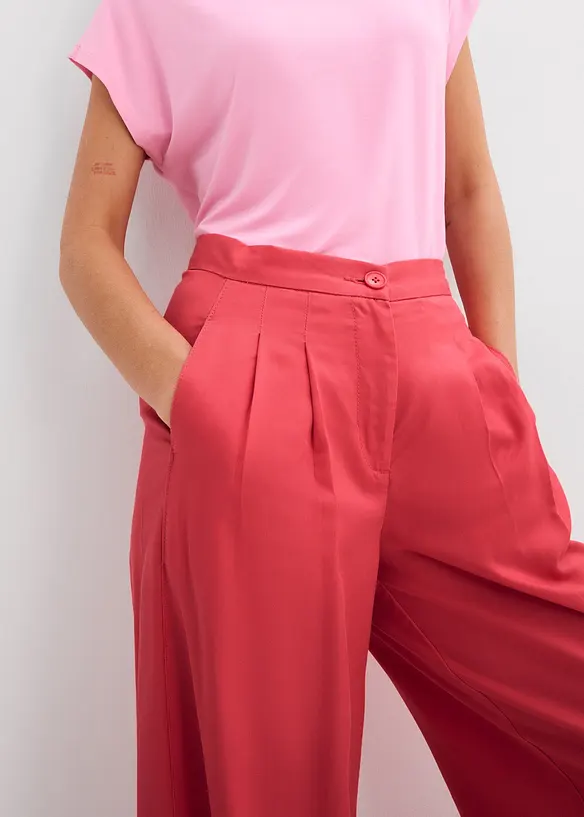 Pantalon à pinces en Lyocell fluide, bonprix