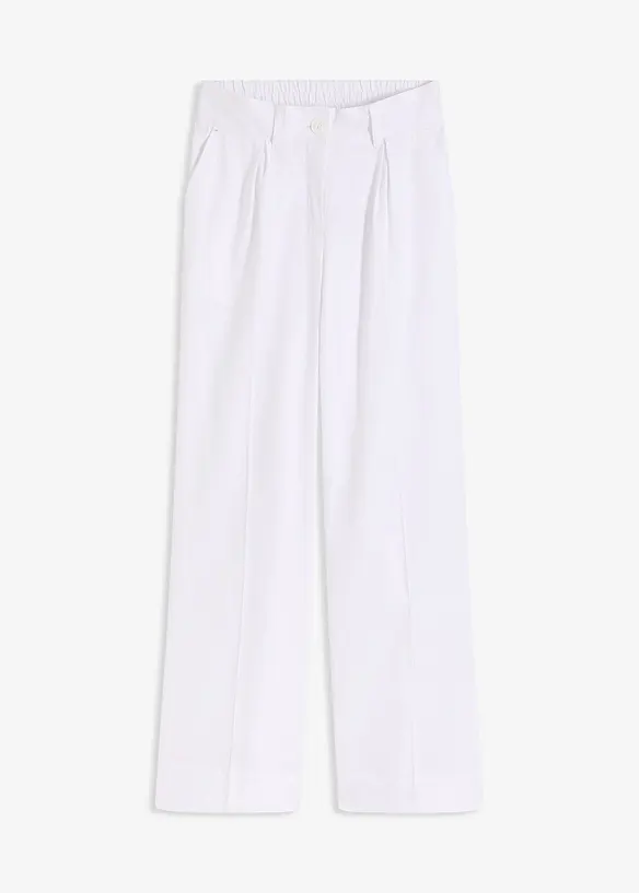 Pantalon palazzo en lin mélangé aérien, bonprix