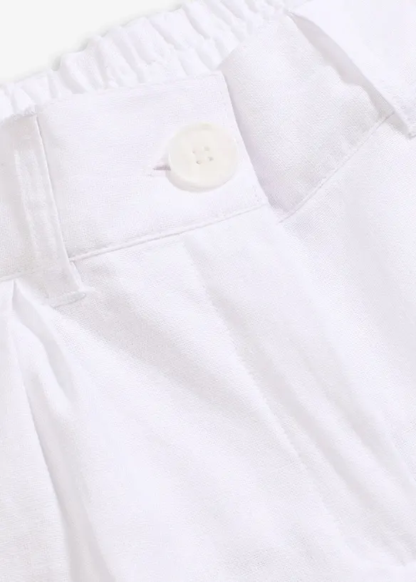 Pantalon palazzo en lin mélangé aérien, bonprix