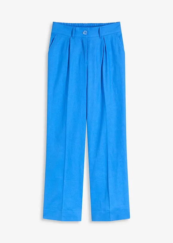 Pantalon palazzo en lin mélangé aérien, bonprix