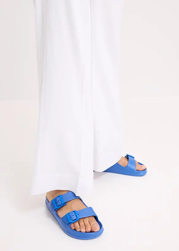 Pantalon palazzo en lin mélangé aérien, bonprix