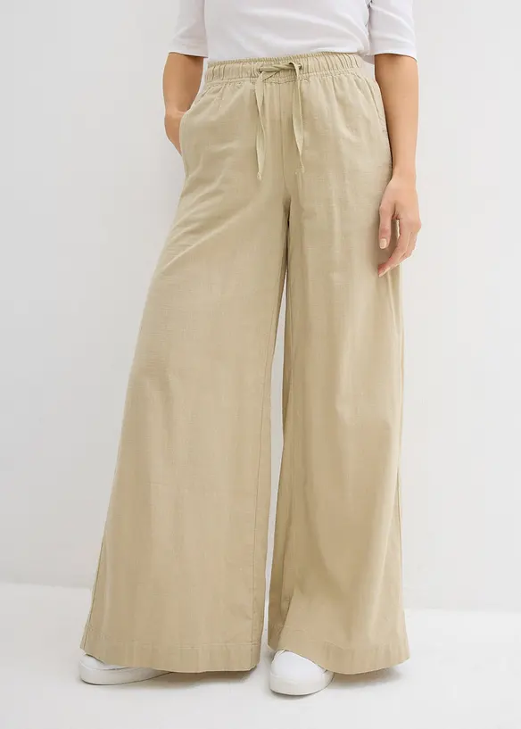 Pantalon palazzo 100% coton, bonprix