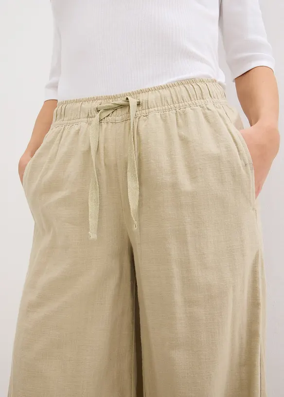 Pantalon palazzo 100% coton, bonprix