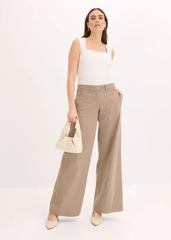 Pantalon large en matière extensible, bonprix