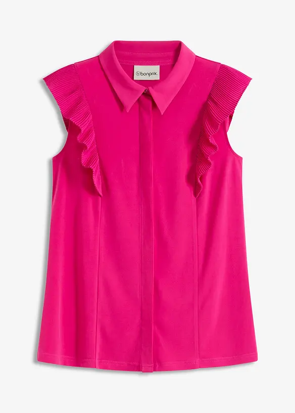 Blouse volantée en jersey, bonprix