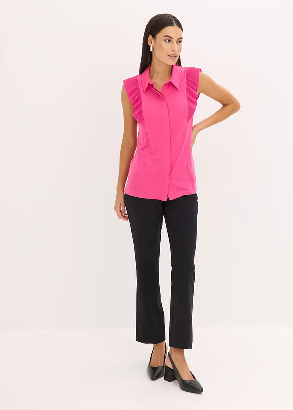 Blouse volantée en jersey, bonprix