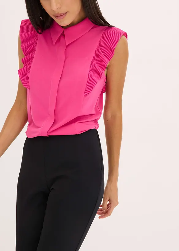 Blouse volantée en jersey, bonprix