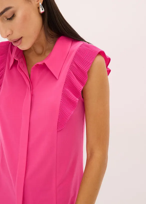 Blouse volantée en jersey, bonprix