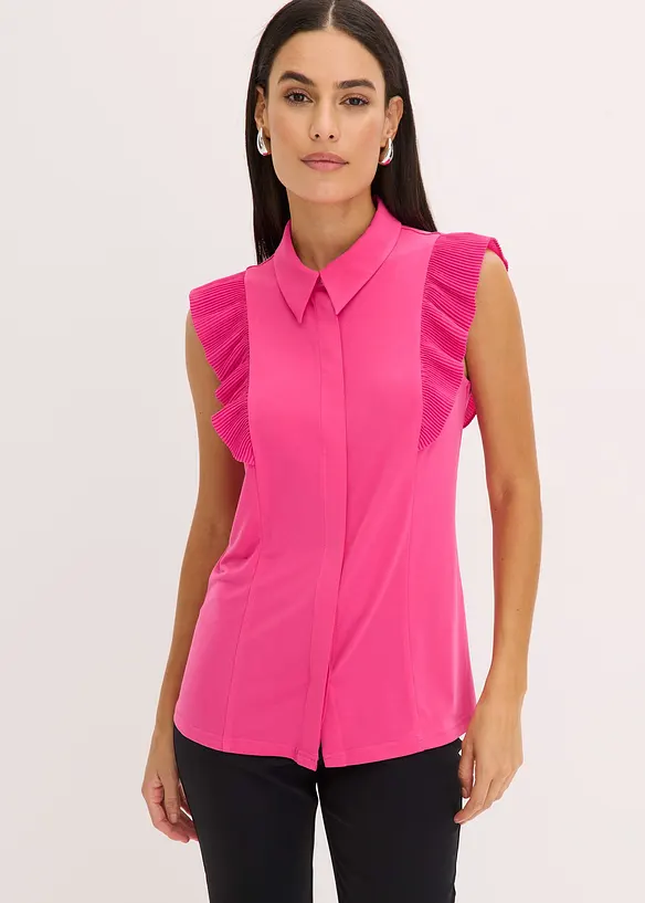 Blouse volantée en jersey, bonprix