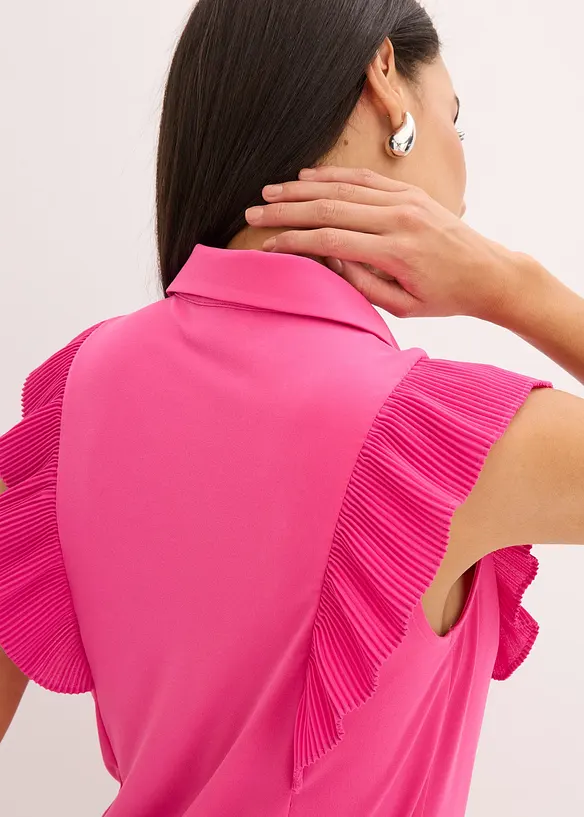 Blouse volantée en jersey, bonprix