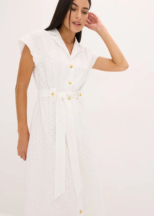 Robe-chemise en broderie anglaise, bonprix