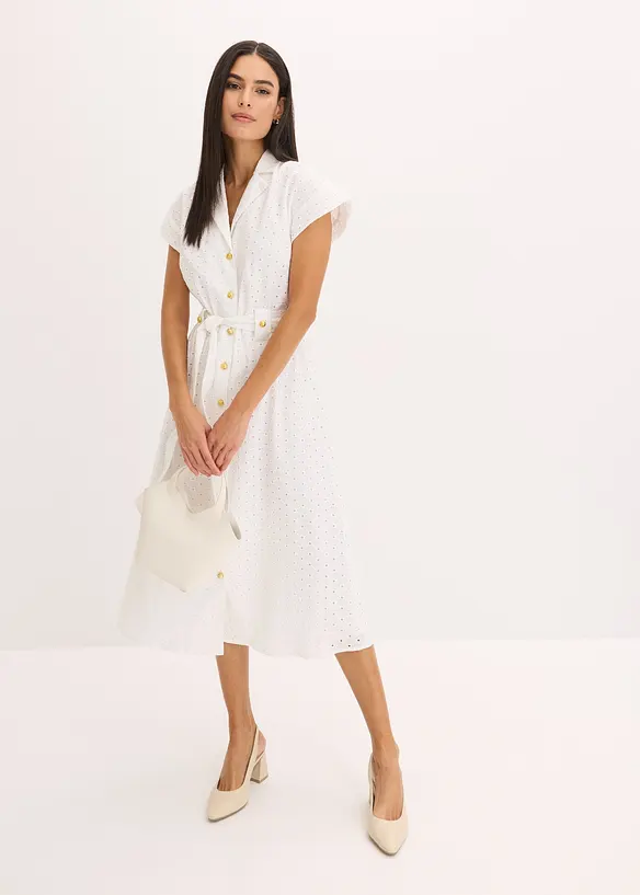 Robe-chemise en broderie anglaise, bonprix