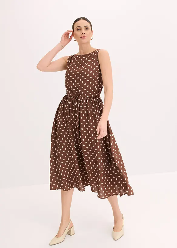 Robe midi avec lien &agrave; nouer, bonprix