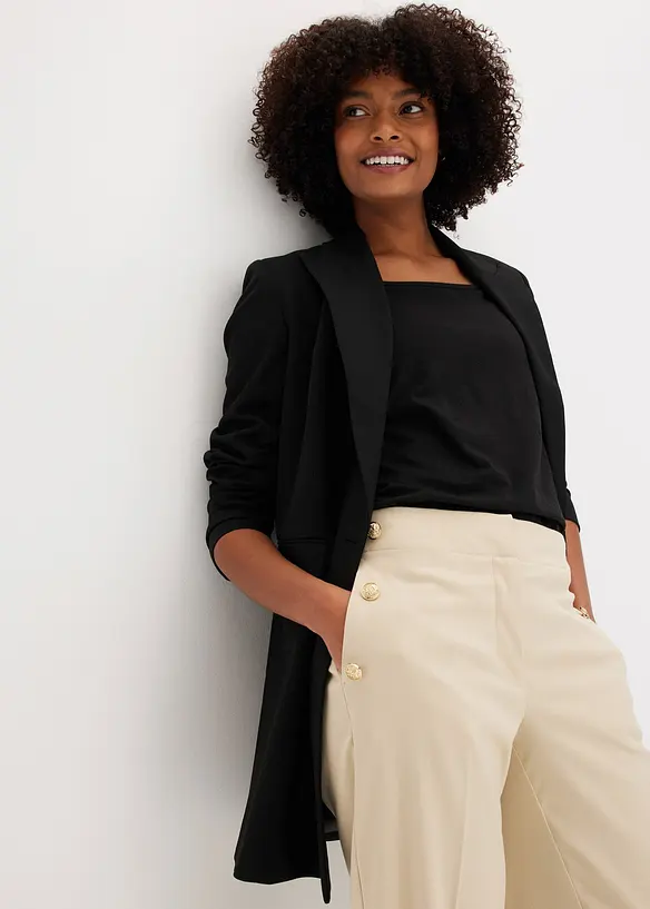Long blazer à boutons dorés, bonprix