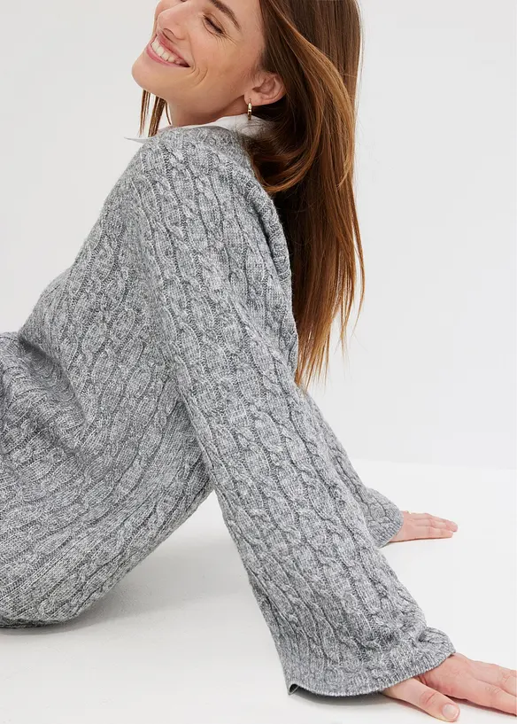 Pull oversize en maille torsadée, bonprix