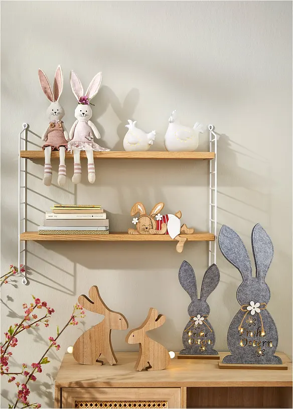 Lot de 2 figurines d&eacute;co lapins, bonprix