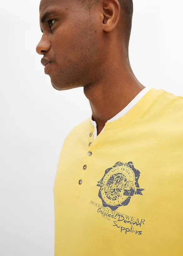 Lot de 2 t-shirts col tunisien 100 % coton, bonprix