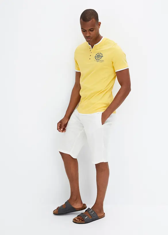 Lot de 2 t-shirts col tunisien 100 % coton, bonprix