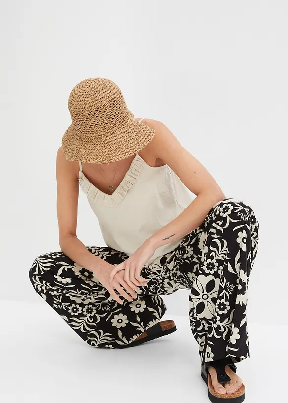 Pantalon large en viscose fluide, bonprix